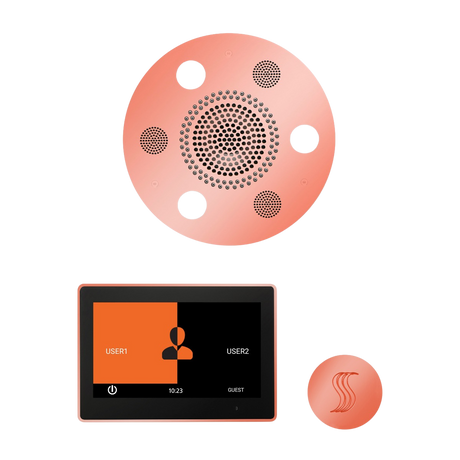 ThermaSol WSTP10R Wellness Steam Package - Serenity Advanced Round Rainhead + ThermaTouch2 10" Control + SteamVection Round Steam Head