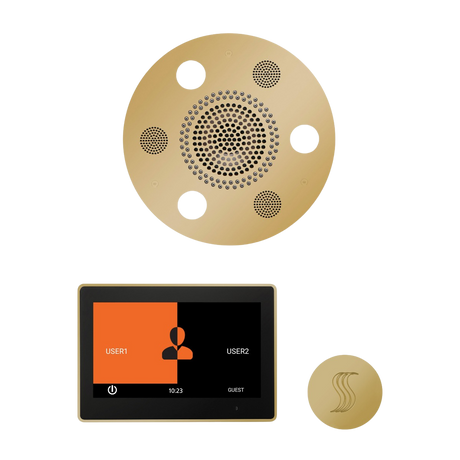 ThermaSol WSTP10R Wellness Steam Package - Serenity Advanced Round Rainhead + ThermaTouch2 10" Control + SteamVection Round Steam Head