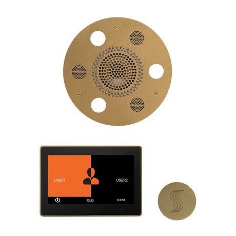 ThermaSol WSTP10R Wellness Steam Package - Serenity Advanced Round Rainhead + ThermaTouch2 10" Control + SteamVection Round Steam Head