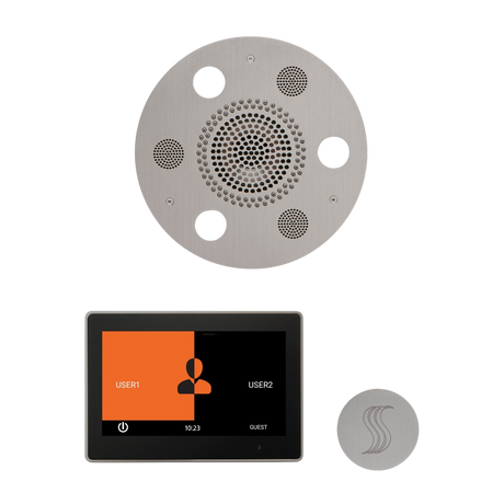 ThermaSol WSTP10R Wellness Steam Package - Serenity Advanced Round Rainhead + ThermaTouch2 10" Control + SteamVection Round Steam Head