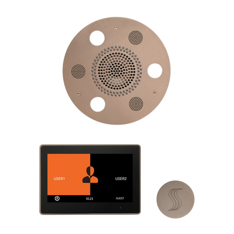 ThermaSol WSTP10R Wellness Steam Package - Serenity Advanced Round Rainhead + ThermaTouch2 10" Control + SteamVection Round Steam Head