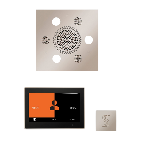 ThermaSol WSTP10S Wellness Steam Package - Serenity Advanced Square Rainhead + ThermaTouch2 10" Control + SteamVection Square Steam Head