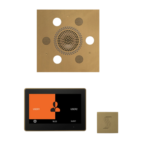 ThermaSol WSTP10S Wellness Steam Package - Serenity Advanced Square Rainhead + ThermaTouch2 10" Control + SteamVection Square Steam Head