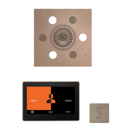 ThermaSol WSTP10S Wellness Steam Package - Serenity Advanced Square Rainhead + ThermaTouch2 10" Control + SteamVection Square Steam Head