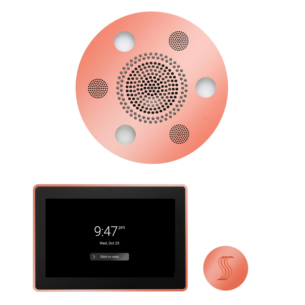 ThermaSol WSTP15R Wellness Steam Package - Serenity Advanced Round Rainhead + ThermaTouch2 15" Control + SteamVection Round Steam Head