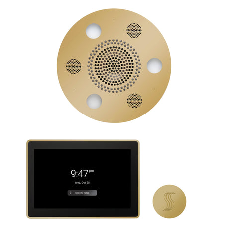 ThermaSol WSTP15R Wellness Steam Package - Serenity Advanced Round Rainhead + ThermaTouch2 15" Control + SteamVection Round Steam Head