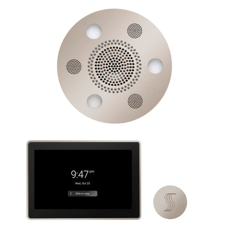 ThermaSol WSTP15R Wellness Steam Package - Serenity Advanced Round Rainhead + ThermaTouch2 15" Control + SteamVection Round Steam Head