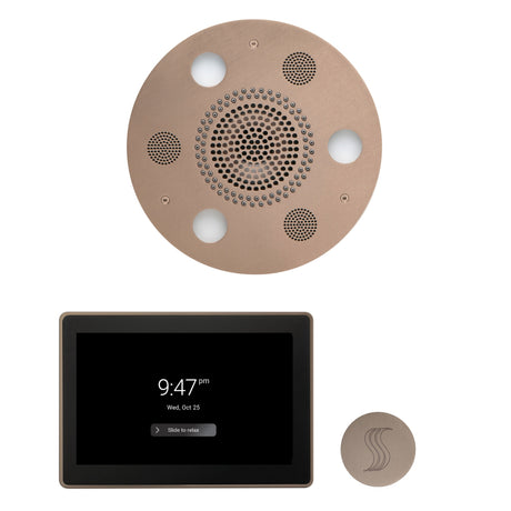 ThermaSol WSTP15R Wellness Steam Package - Serenity Advanced Round Rainhead + ThermaTouch2 15" Control + SteamVection Round Steam Head