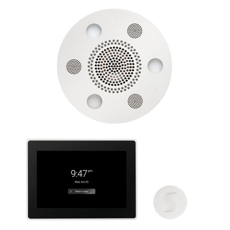 ThermaSol WSTP15R Wellness Steam Package - Serenity Advanced Round Rainhead + ThermaTouch2 15" Control + SteamVection Round Steam Head