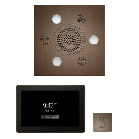 ThermaSol WSTP15S Wellness Steam Package - Serenity Advanced Square Rainhead + ThermaTouch2 15" Control + SteamVection Square Steam Head