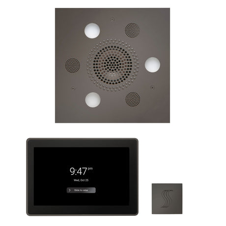 ThermaSol WSTP15S Wellness Steam Package - Serenity Advanced Square Rainhead + ThermaTouch2 15" Control + SteamVection Square Steam Head