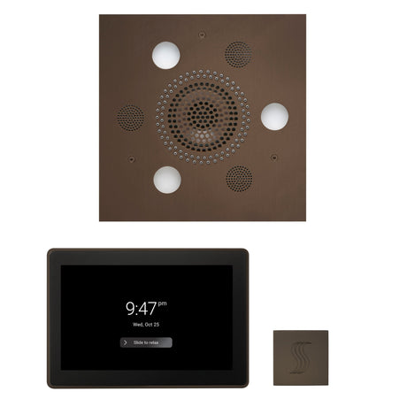 ThermaSol WSTP15S Wellness Steam Package - Serenity Advanced Square Rainhead + ThermaTouch2 15" Control + SteamVection Square Steam Head