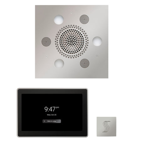 ThermaSol WSTP15S Wellness Steam Package - Serenity Advanced Square Rainhead + ThermaTouch2 15" Control + SteamVection Square Steam Head