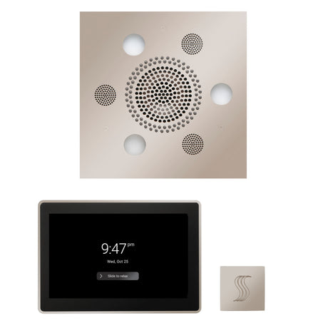 ThermaSol WSTP15S Wellness Steam Package - Serenity Advanced Square Rainhead + ThermaTouch2 15" Control + SteamVection Square Steam Head