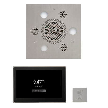 ThermaSol WSTP15S Wellness Steam Package - Serenity Advanced Square Rainhead + ThermaTouch2 15" Control + SteamVection Square Steam Head