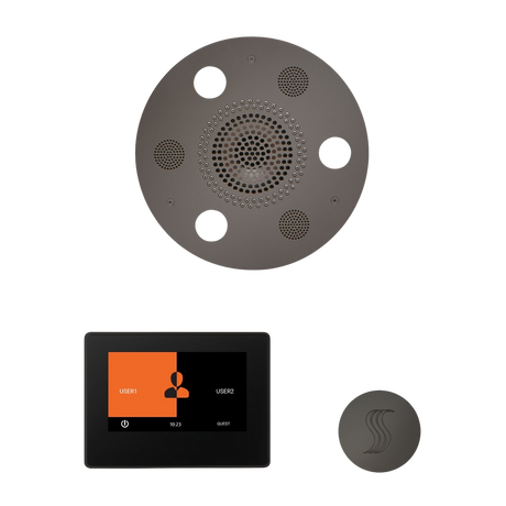 ThermaSol WSTP7R Wellness Steam Package - Serenity Advanced Round Rainhead + ThermaTouch2 7" Black Trim Control + SteamVection Round Steam Head