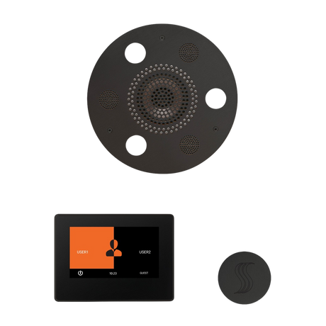 ThermaSol WSTP7R Wellness Steam Package - Serenity Advanced Round Rainhead + ThermaTouch2 7" Black Trim Control + SteamVection Round Steam Head