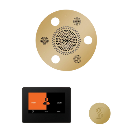 ThermaSol WSTP7R Wellness Steam Package - Serenity Advanced Round Rainhead + ThermaTouch2 7" Black Trim Control + SteamVection Round Steam Head