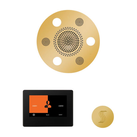 ThermaSol WSTP7R Wellness Steam Package - Serenity Advanced Round Rainhead + ThermaTouch2 7" Black Trim Control + SteamVection Round Steam Head