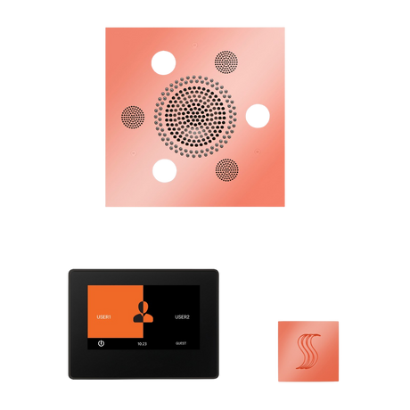 ThermaSol WSTP7S Wellness Steam Package - Serenity Advanced Square Rainhead + ThermaTouch2 7" Black Trim Control + SteamVection Square Steam Head