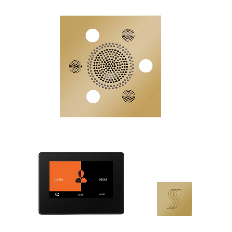 ThermaSol WSTP7S Wellness Steam Package - Serenity Advanced Square Rainhead + ThermaTouch2 7" Black Trim Control + SteamVection Square Steam Head