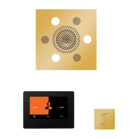 ThermaSol WSTP7S Wellness Steam Package - Serenity Advanced Square Rainhead + ThermaTouch2 7" Black Trim Control + SteamVection Square Steam Head